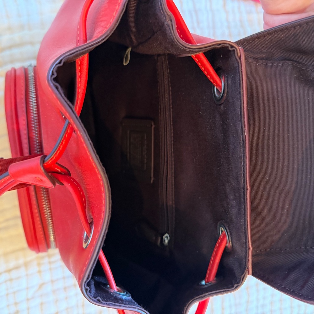 Coach backpack purse red leather NWT - Picture 5 of 6